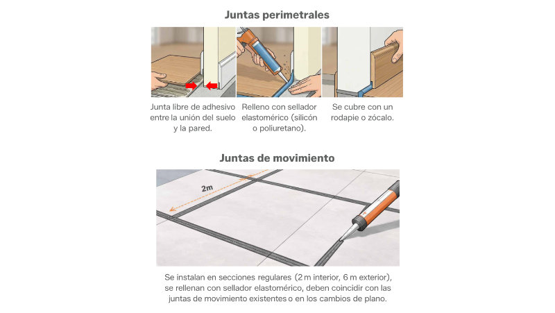 Juntas perimetrales y de movimiento